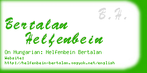 bertalan helfenbein business card